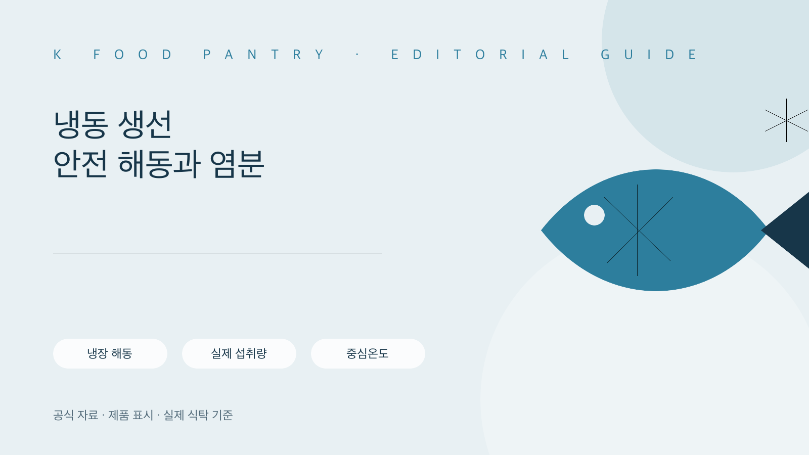 냉동 생선 안전 해동법과 조리 전 염분 관리: 냉장·찬물·전자레인지 순서 핵심 확인표
