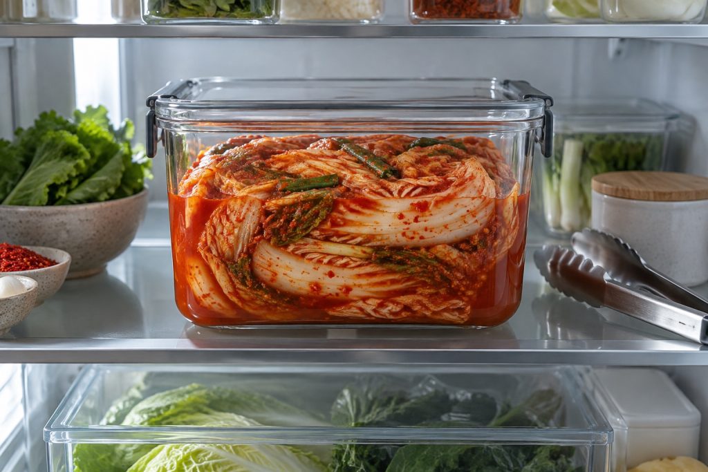 냉장 용기에 담긴 배추김치