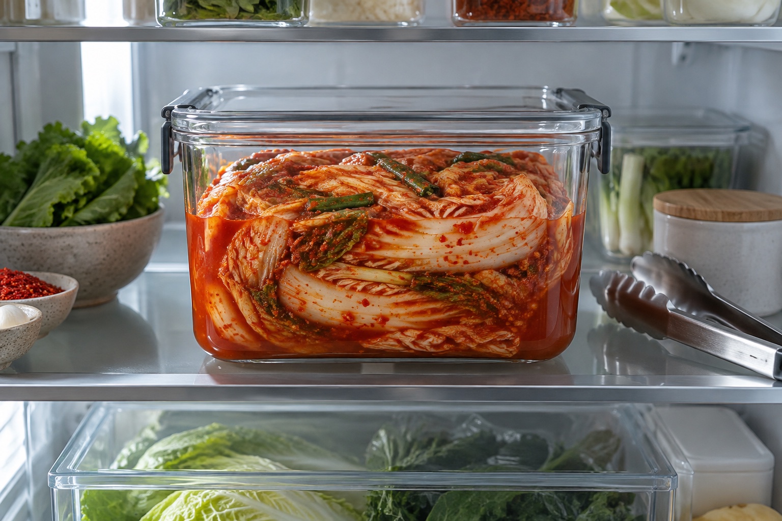 냉장 용기에 담긴 배추김치